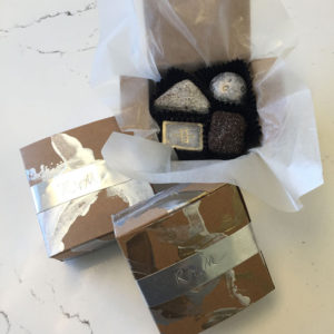 4 Piece Flying Noir Chocolate Favor -  handpainted box